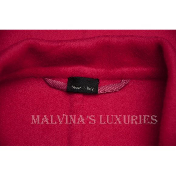 GUCCI COAT OVERSIZED MAGENTA WOOL ANGORA BLEND LONG JACKET IT sz 42 / US 6 - Picture 7 of 12